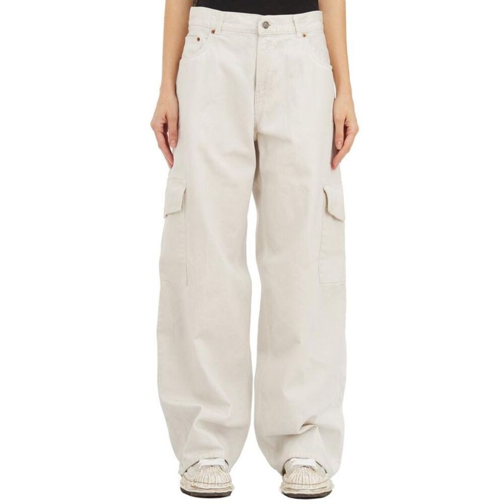 HAIKURE Women's Relaxed Fit Cargo Pants Women WHITE